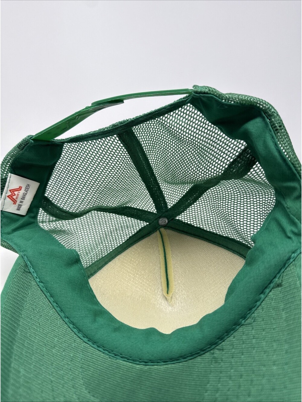 Vintage CAMEO Smokey The Bear Paw Print Green Mesh Rope Snapback Trucker Hat - Picture 4 of 5
